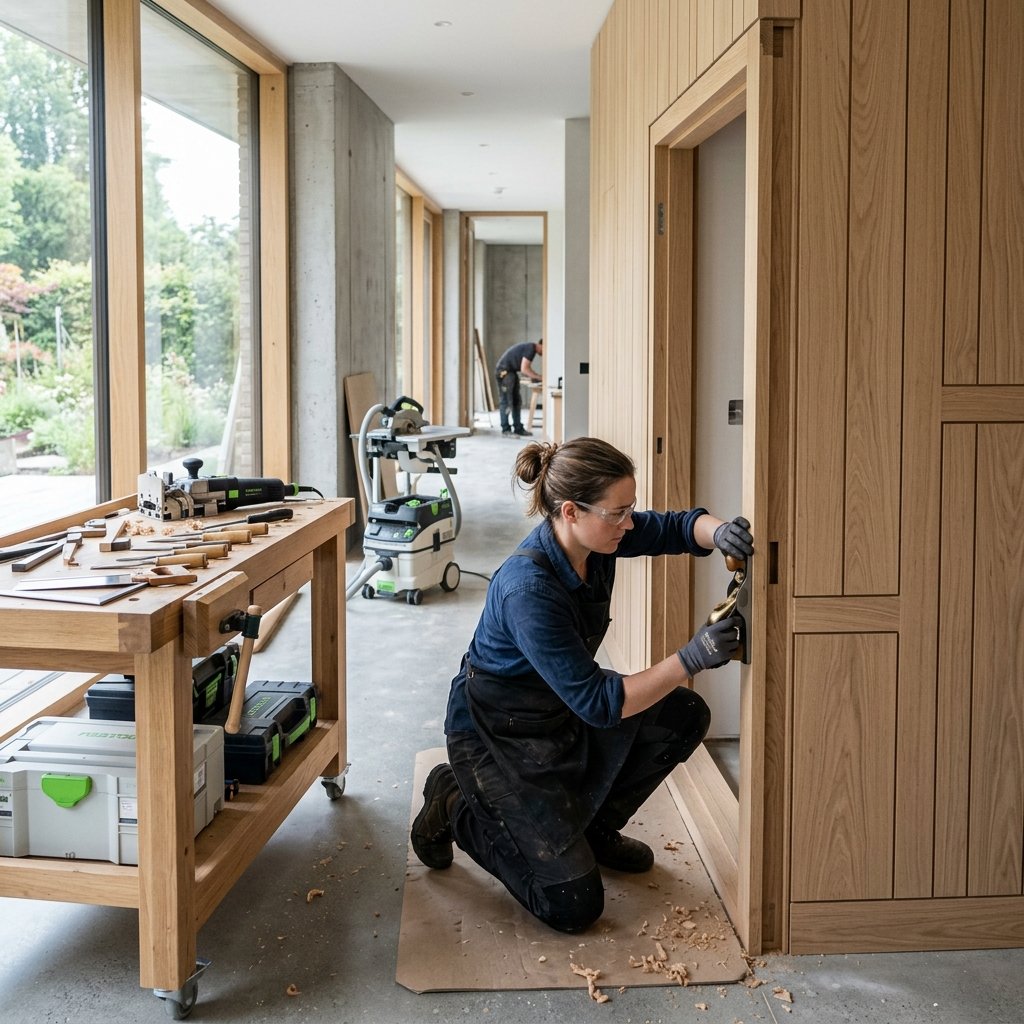 Joiner fitting custom wooden panels